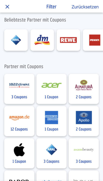 Payback-App mit Coupons